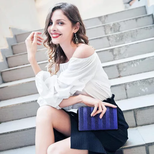 Vintage dámska spoločenská kabelka na svadbu - elegantná listová kabelka 21,8 cm