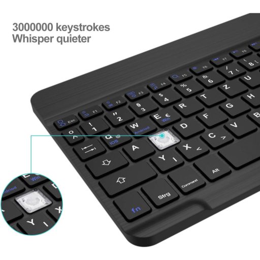 D DINGRICH Bežična osvijetljena tipkovnica za iPad 10/Air 5/Pro 11 12.9 Galaxy Tab A8 S7 FE S6 Lite QWERTZ crna