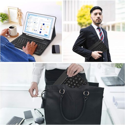 D DINGRICH Bežična osvijetljena tipkovnica za iPad 10/Air 5/Pro 11 12.9 Galaxy Tab A8 S7 FE S6 Lite QWERTZ crna