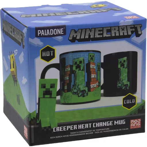 Paladone Minecraft Creeper Hőérzékeny Bögre - Hivatalos Licensz, Ajándék Gamer Rajongóknak - 1 pc. (pack of 1), Multi-coloured