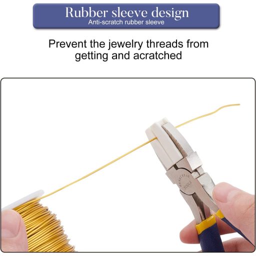 BENECREAT Dupla Nylon Fogú Lapos Csipesz Önadhezív Pofákkal Ékszerkészítéshez Kék