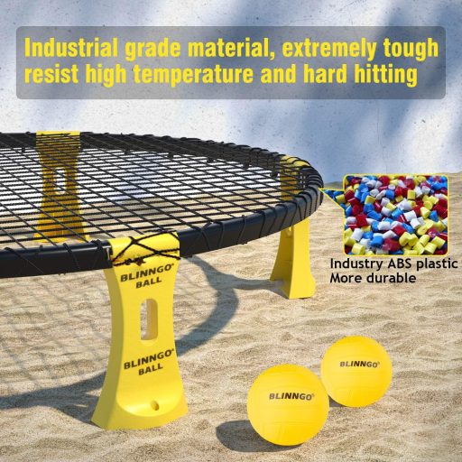 Set de Roundnet Mookis cu mingi, plasă, geantă și pompă - pentru plajă, grădină, parc