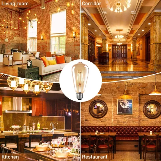 Blewandy E27 Vintage Edison LED izzó 6W meleg fehér 2700K retro 3db