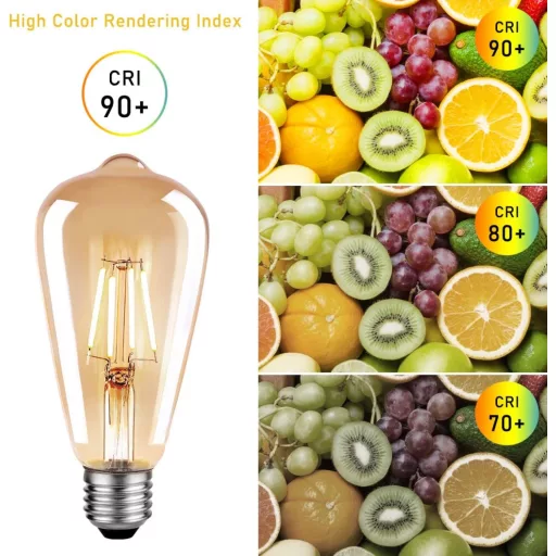 Blewandy E27 Vintage Edison LED izzó 6W meleg fehér 2700K retro 3db