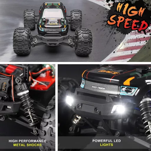 HAIBOXING 1:16 Monster Truck cu telecomandă - 36 km/h Mașină RC Waterproof Off-Road, Jucărie pentru Copii și Adulți, Control 2.4 GHz, Rază de Acțiune 85 metri