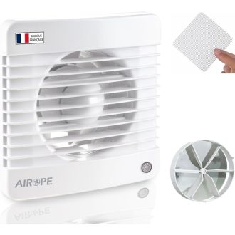   Airope 100 mm Páraérzékelős Ventilátor Visszacsapó Szeleppel, Szúnyoghálóval, 7W, Csendes Fürdőszoba Konyha Wc Szellőztetéshez