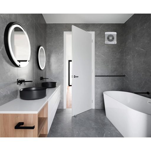 Airope 100 mm Páraérzékelős Ventilátor Visszacsapó Szeleppel, Szúnyoghálóval, 7W, Csendes Fürdőszoba Konyha Wc Szellőztetéshez