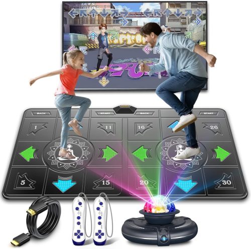 FWFX Covor de Dans Wireless pentru TV - Joc de Dans Muzical pentru Copii și Adulți, Distracție în Familie pentru 2 Jucători, Cadou pentru Băieți și Fete