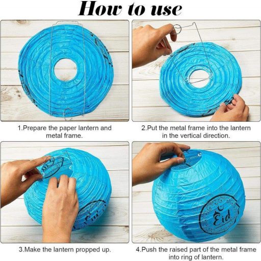 Bajram Šerif Mubarek Olsun Šareni Papirnati Lampioni Set - 6 kom Okrugli Ukrasi