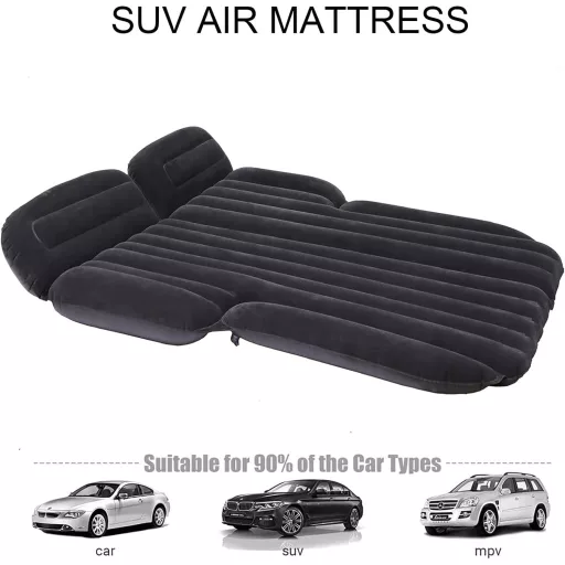 Icelus Autós Felfújható Matrac SUV-hoz - 185x130x15 cm PVC Kemping Ágy Hátsó Ülésre, Elektromos Pumpával, Utazáshoz, Kempinghez