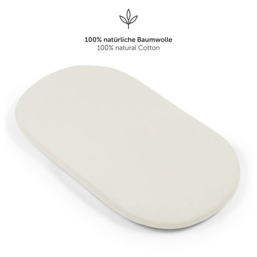 Laleni 2 db-os ovális babakocsibetét, elefántcsont, 38x77 cm, légáteresztő pamut