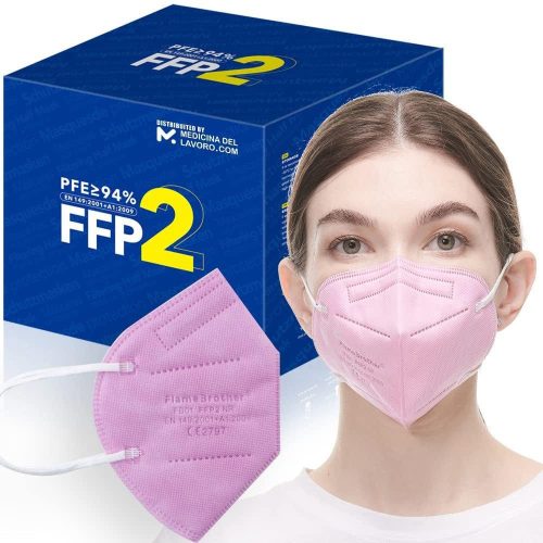 Mască FFP2 Roz Medicinadellavoro - 5 Straturi, Fără Valvă, Filtrare Înaltă (30 buc)