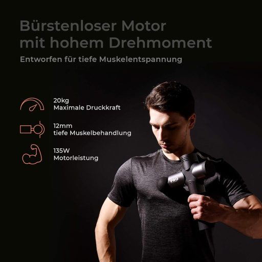 PISTOL DE MASAJ Profesional RIGHT TECHNOLOGY cu 6 capete - Pentru masajul gâtului, umerilor, spatelui, Forță de presiune 20kg