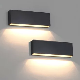   DAWALIGHT 2 komada 6W LED vanjska zidna svjetiljka, IP65 vodootporna, topla bijela 3000K