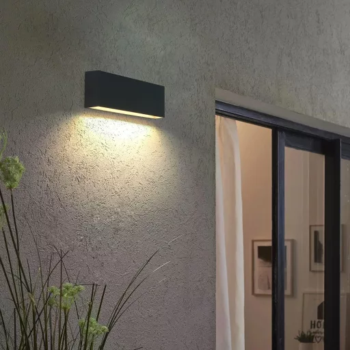DAWALIGHT Set 2 lămpi de perete LED de exterior, 6W, IP65 rezistent la apă, alb cald 3000K