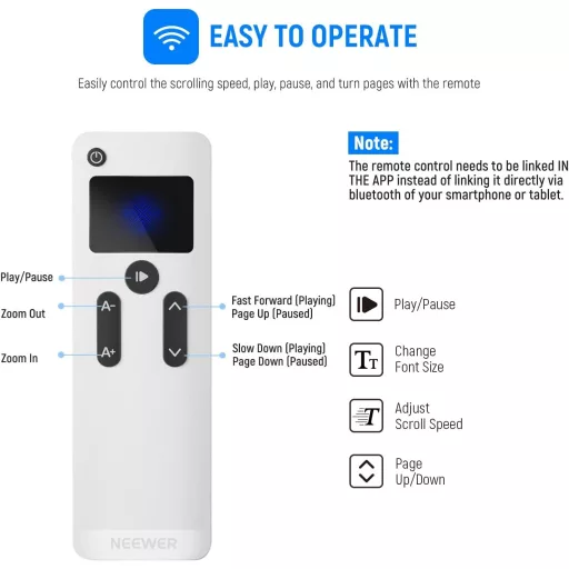 NEEWER X12 Aluminium Teleprompter Távirányítóval és App Vezérléssel, Tablet és Okostelefon Kompatibilis