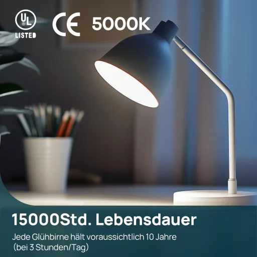 Linkind E14 LED Bec Golf P45/G45 4.9W, 500 Lumeni, 5000K Alb Natural, Echivalent 40W, Formă Picătură, Pachet cu 6 Bucăți