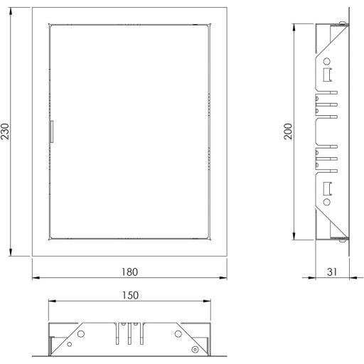 Ușiță de inspecție metalică EUROPLAST 200x150mm, oțel galvanizat, albă