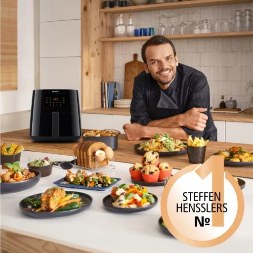 Philips Essential Airfryer XL 6.2L olajmentes forró levegős sütő NutriU alkalmazás