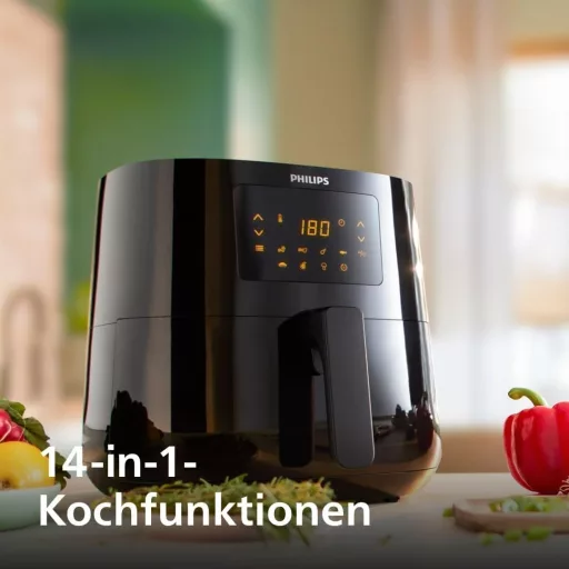 Philips Essential Airfryer XL 6.2L olajmentes forró levegős sütő NutriU alkalmazás