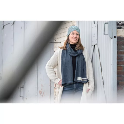 Pletená čelenka Knit Factory Joy Dámsky ohrievač uší vlnený Stone Green