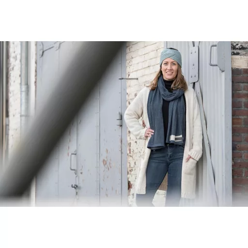 Pletená čelenka Knit Factory Joy Dámsky ohrievač uší vlnený Stone Green