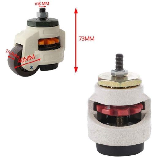 Barm Heavy Duty Munkapad Nylon Forgó Görgők Szintezhető Ipari Berendezésekhez Bútorokhoz - 2 darabos csomag Újracsomagolt termék