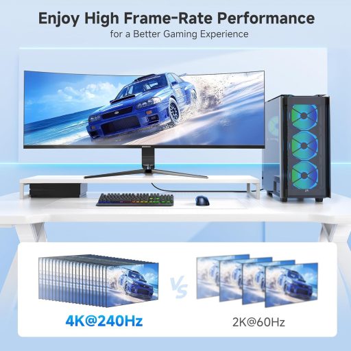 Cable Matters DisplayPort HDMI Adapter 8K 60Hz / 4K 120Hz - Egyirányú DP 1.4 HDMI Átalakító RTX 3080/3090 és RX 6800/6900 Kártyákhoz - Feket