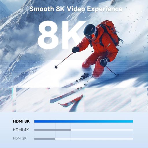 Adaptér Cable Matters DisplayPort na HDMI 8K 60Hz / 4K 120Hz - Jednosmerný prevodník DP 1.4 na HDMI pre karty RTX 3080/3090 a RX 6800/6900 - Čierny