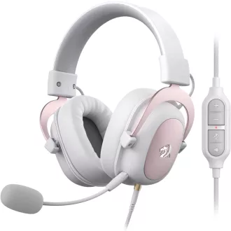   Herné slúchadlá Redragon H510 Zeus 7.1 Surround ružovo-biele pre PC/PS4/Xbox