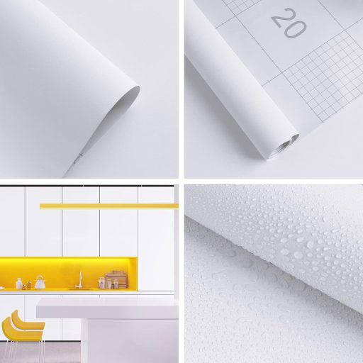 Timeet biela matná samolepiaca fólia na nábytok 40x300 cm, nálepka na kuchynskú linku, vodeodolná