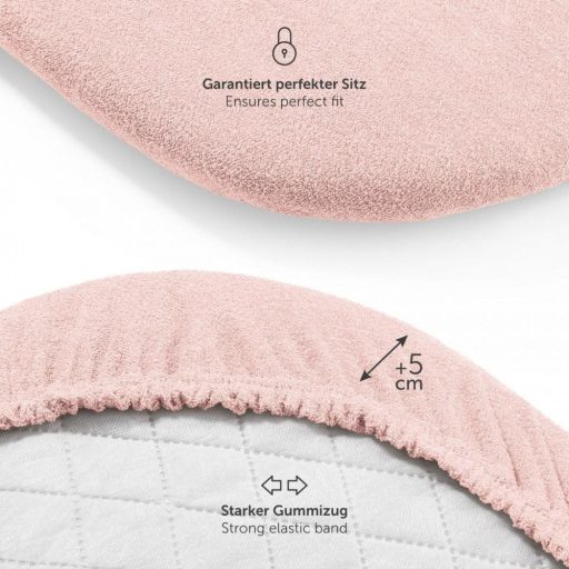 Ružičasta Oeko-Tex rastezljiva plahta za dječja kolica i košaru.