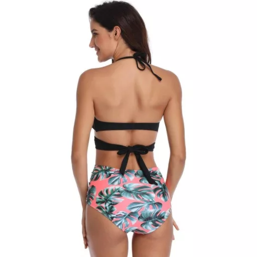 NC Sexy Tankini Bikini Set s Vysokým Pásom a Halter Topom pre Ženy