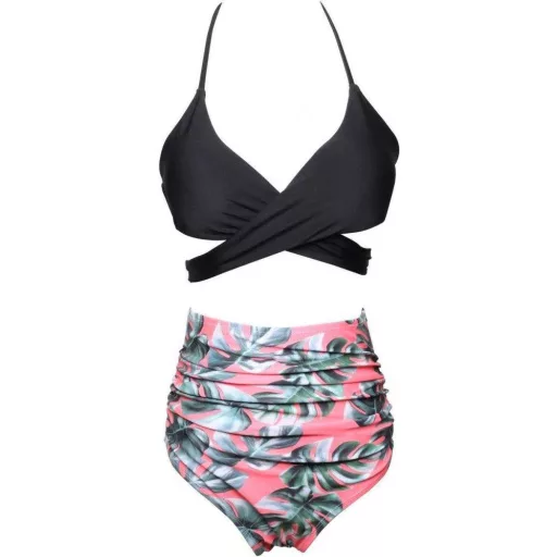 NC Sexy Tankini Bikini Set s Vysokým Pásom a Halter Topom pre Ženy