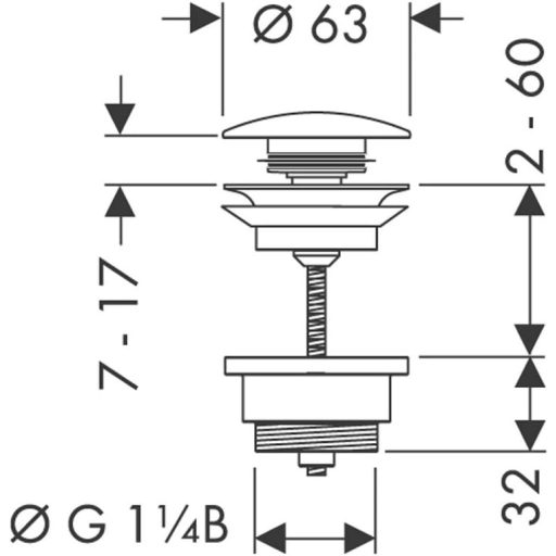 hansgrohe Push-Open Lefolyó Szett Mosdóhoz