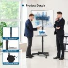 BONTEC gurulós TV állvány 23-60" képernyőkhöz, állítható magasság, laptop polccal