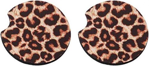 Set de suporturi auto pentru pahare cu model leopard (2 bucăți), pentru suportul de pahare