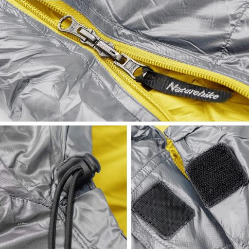 Geacă cu puf ultraușoară Naturehike, sac de dormit pentru camping și drumeții în 4 anotimpuri, cu sac de compresie inclus