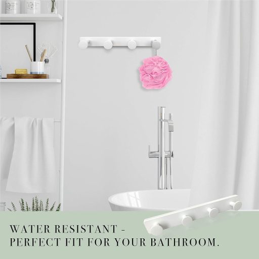 Kukicu fehér fali ruhaakasztó 4 kampóval - hallway, fürdőszoba, hálószoba, konyha