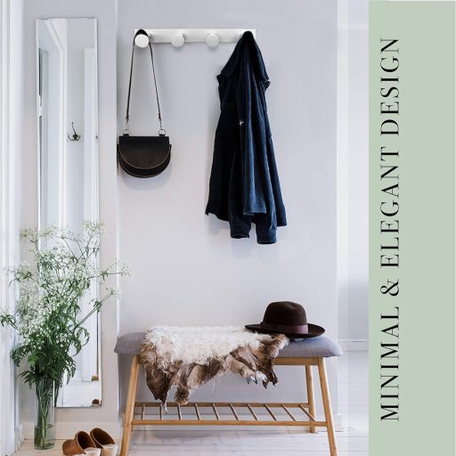 Cuier de perete alb Kukicu cu 4 cârlige - hol, baie, dormitor, bucătărie