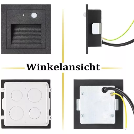 GEYUEYA Home LED lépcsővilágítás mozgásérzékelővel 4db meleg fehér IP65 230V