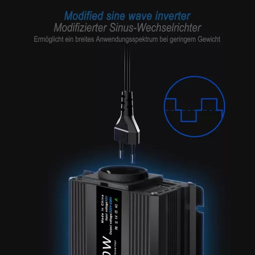 Yinleader 400W Inverter 12V 220V USB Portokkal Autóhoz Kempinghez