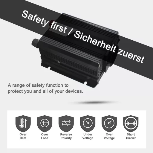 Yinleader 400W Inverter 12V 220V USB Portokkal Autóhoz Kempinghez