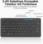 Rii Vezeték Nélküli Billentyűzet-Egér Szett, 2.4G Kompakt Billentyűzet Egérrel, Laptop, PC és Smart TV Kompatibilis, Német QWERTZ Kiosztás, 