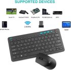 Rii Vezeték Nélküli Billentyűzet-Egér Szett, 2.4G Kompakt Billentyűzet Egérrel, Laptop, PC és Smart TV Kompatibilis, Német QWERTZ Kiosztás, 