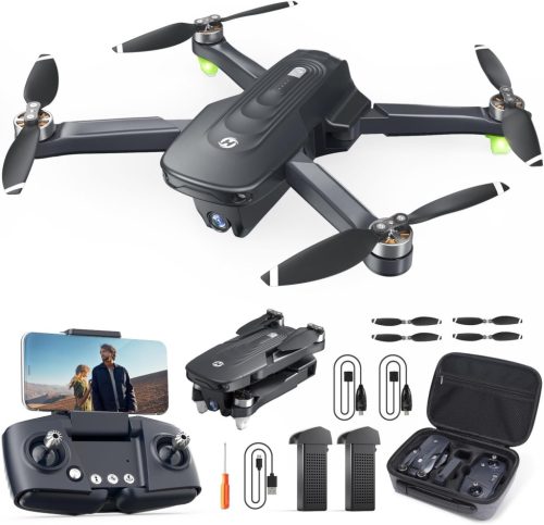 Dronă GPS pliabilă Holy Stone HS175D cu cameră 4K - 46 de minute de zbor, funcție de urmărire, motor fără perii, pentru începători și avansați