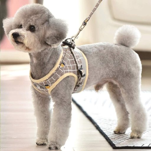 FEimaX Postroj pre psa s vodítkom - Mäkký, priedušný sieťovaný popruh pre malé psy a mačky, nastaviteľný, reflexný, pohodlný hrudný