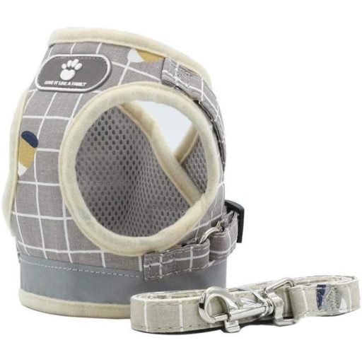 FEimaX Uprtač za pse s povodcem - Mekani, prozračni mrežasti remen za male pse i mačke, podesiv, reflektirajući, udoban prsni