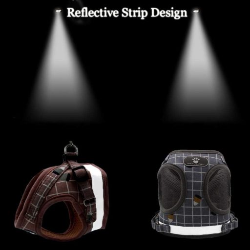 FEimaX Uprtač za pse s povodcem - Mekani, prozračni mrežasti remen za male pse i mačke, podesiv, reflektirajući, udoban prsni