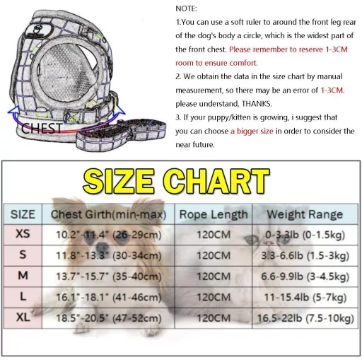 FEimaX Kisállat Hám Pórázzal - Puha Hálós Kutyahám Kistestű Kutyáknak és Macskáknak, Állítható, Fényvisszaverő, Légáteresztő Mellény Khaki S